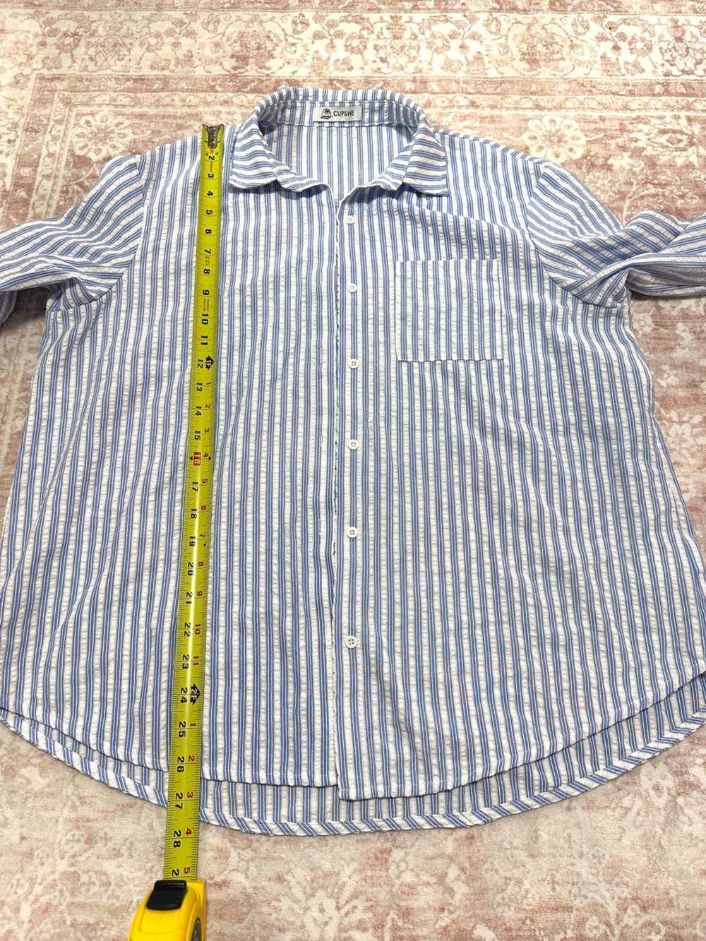 Cupshe 🩵 Striped Long Sleeve Cover Up Top - Picture 11 of 13